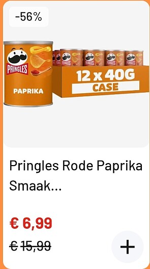 12 potjes pringels voor 6,99€