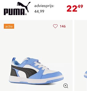 Puma Rebound V6 Low kinder sneakers -50%