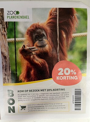 20% korting voor de zoo