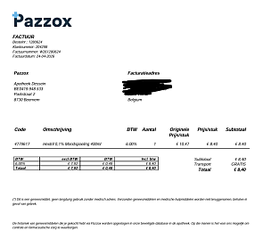 Gratis verzending pazzox