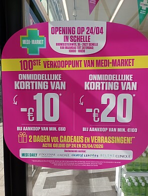 Tot -€20 bij aankoop ✨ opening Medi-Market Schelle