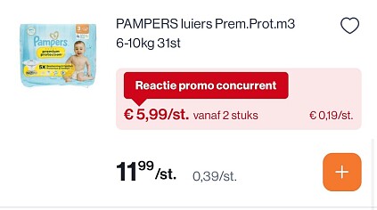 Pampers luiers premium protection -50%