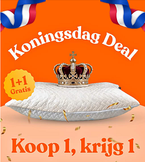 BestPillow 1+1 gratis hoofdkussens🧡 Koningsdag deal