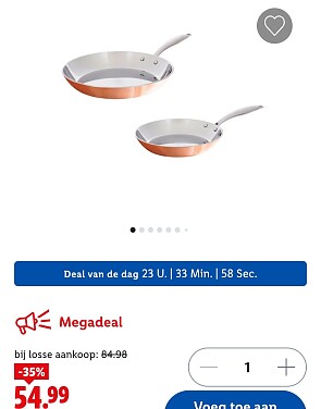 Koperen pannen, set van 2 -35%