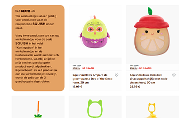 Squish mallow 1 + 1 gratis bij Dedoles!