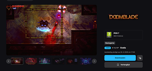 Epic games weekdeal: Korting: 100%