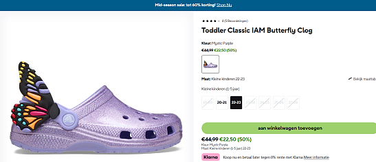 Toddler Classic IAM Butterfly Clog