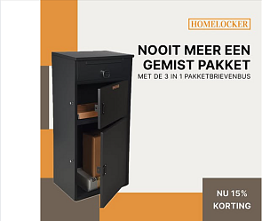 -15% op pakketbrievenbussen bij HomeLocker
