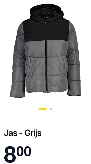 Grijze herenjas M, XL en XXL