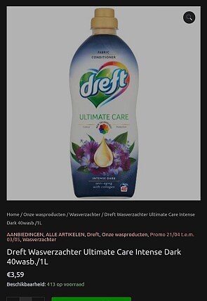 Dreft Wasverzachter Ultimate Care Intense Dark 40wasb./1L