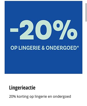 -20% op lingerie en ondergoed