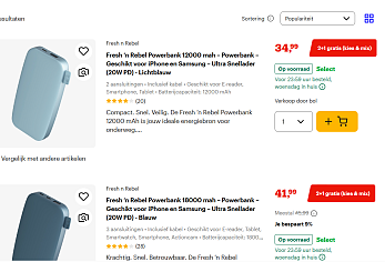 Fresh ‘n Rebel Powerbank 2 + 1 gratis