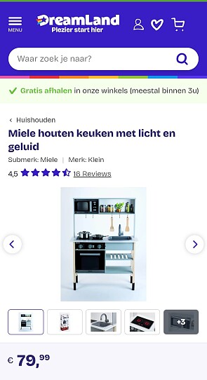 Houten speelgoedkeuken van Klein Toys
