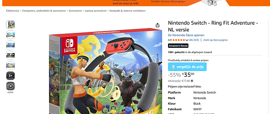 Sporten en gamen? nu met korting! Nintendo Switch - Ring Fit Adventure - NL versie