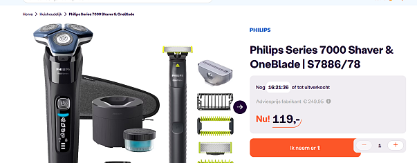 Philips Series 7000 Shaver & OneBlade | S7886/78