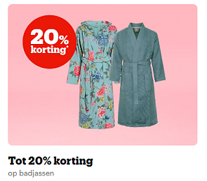 20% korting op badjassen