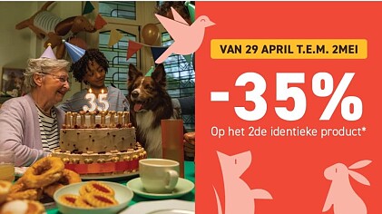 35% op het 2e identieke product bij Tom & Co