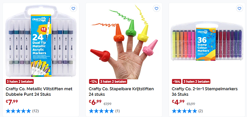 🖌️ 3 halen 2 betalen op Crafty Co. knutselspullen bij Smyths Toys