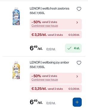 Lenor wasproducten goedkoper met 50% korting erbovenop