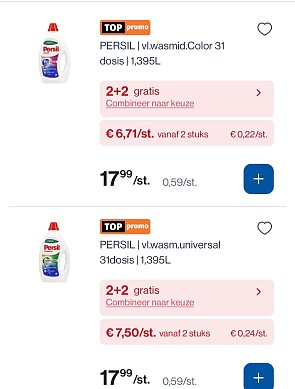Persil vloeibaar wasmiddel aan mooie prijs
