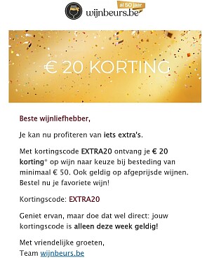 Wijnbeurs: €20 korting