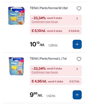 Tena broekjes en verband in promo