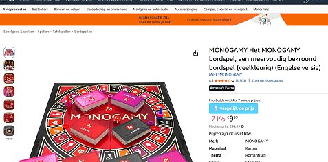 Het MONOGAMY bordspel