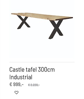 Industriële tafel 3 m lang