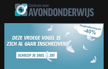 Kortingscode centrum voor avondonderwijs