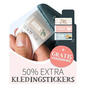 50% extra naamstickers bij Goedgemerkt