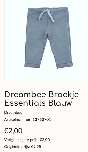 Dreambee Broekje Essentials Blauw