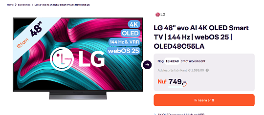 LG 48" evo AI 4K OLED Smart TV