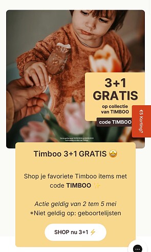 Actie op Timboo artikelen