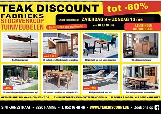 Fabrieksverkoop tuinmeubelen tot -60%