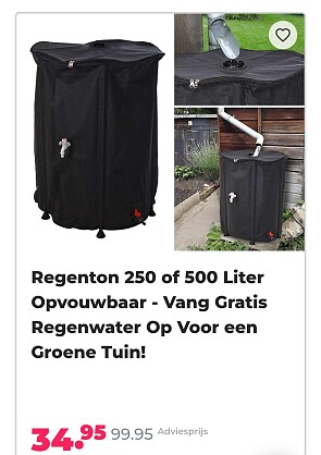 Regenton 250 Liter Opvouwbaar