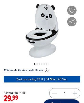 Kindertoilet panda met spoelgeluiden