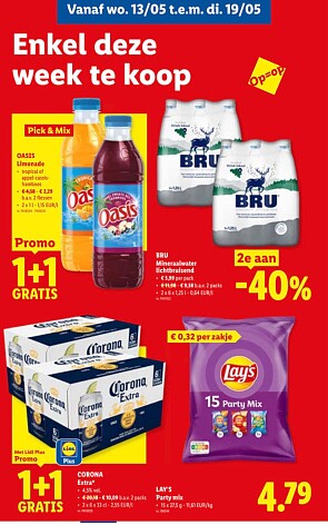 1+1 promo’s bij Lidl van 13/5 tem 19/5/26