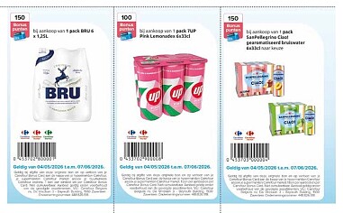 Bonuspunten coupons in food magazine bij Carrefour