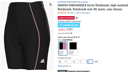Fietsbroek dames van Danish Endurance voor 11.95€