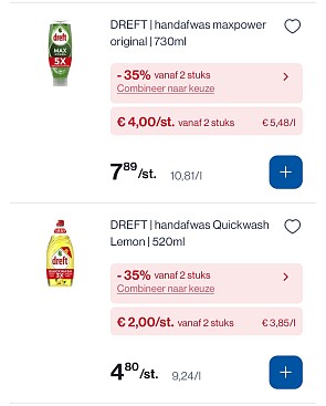 Dreft handafwas en power spray in promo