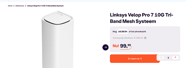 Linksys Velop Pro 7 10G Tri-Band Mesh Systeem
