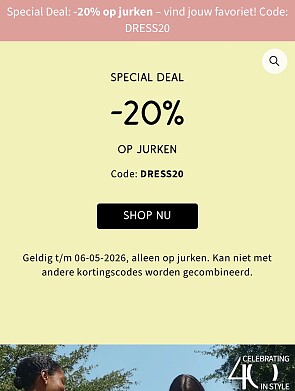 Special deal -20% op jurken
