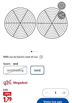 -70% Bak- en afkoelroosterset, 2 stuks