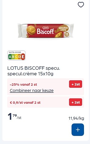 Lotus biscoff gevulde Speculoos in promo