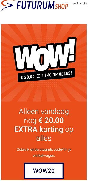 Futurumshop.nl: €20 korting