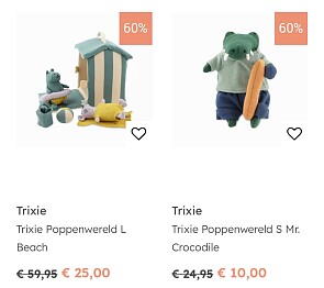 Trixie poppenwereld sets afgeprijsd bij Multibazar