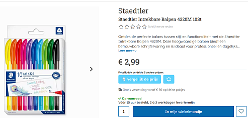Staedtler set 4320M 10 balpennen goedkoop bij Multibazar