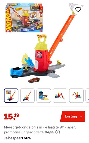 -56% Hot Wheels brandweerkazerne