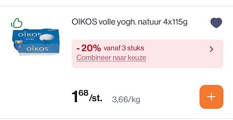Oikos Griekse yoghurt in promo en breaker stracciatella voor 0,99 euro