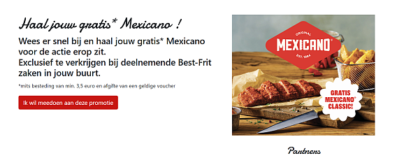 Geniet nu van een gratis Mexicano via Fritkotactie! 🤤🔥
